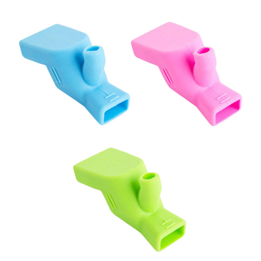 3Pcs Silicone Faucet Extender Spout Cover Faucet Extender Protector Sink Extender For Children Toddler (Green Blue Pink)