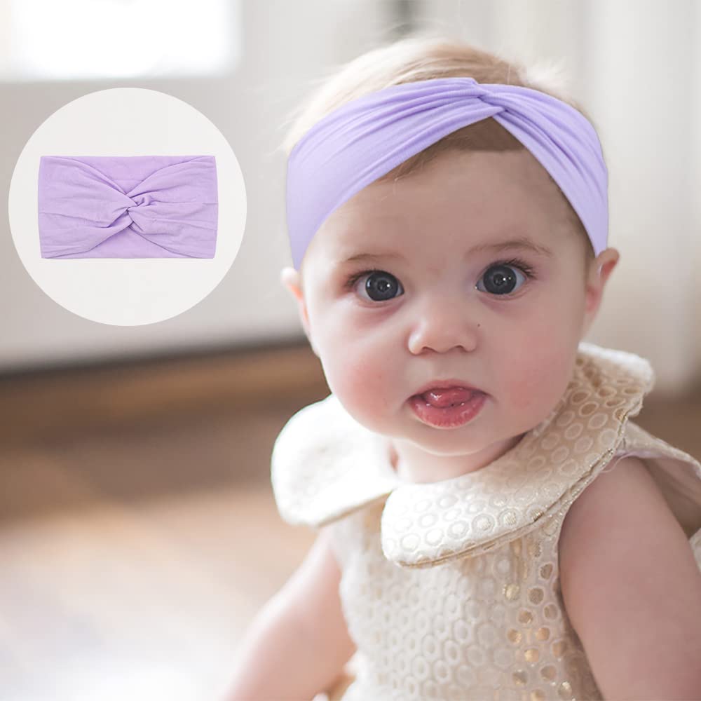 Bbgifts 15Pcs Baby Nylon Headbands 5 Inches Handmade Cross Elastic Headbands For Baby Girls Newborn Infant Toddlers Kids