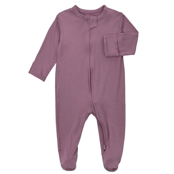 Aablexema Baby Footie Pajamas Zipper - Rayon From Bamboo Infant Footed Pjs With Mittens Sleepwear Jammies(Red Purple,6-12M)
