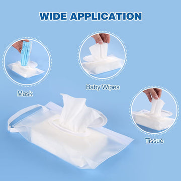 Susimond 6Pcs Portable Wet Wipe Pouch Dispenser, Refillable Reusable Wipe Holder, Eco Friendly Baby Wipes Dispenser Container, T