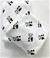 Little Penguins, 100% Organic Cotton Muslin Swaddle and Blanket Combo for Kids (Color: White; Design: Panda)