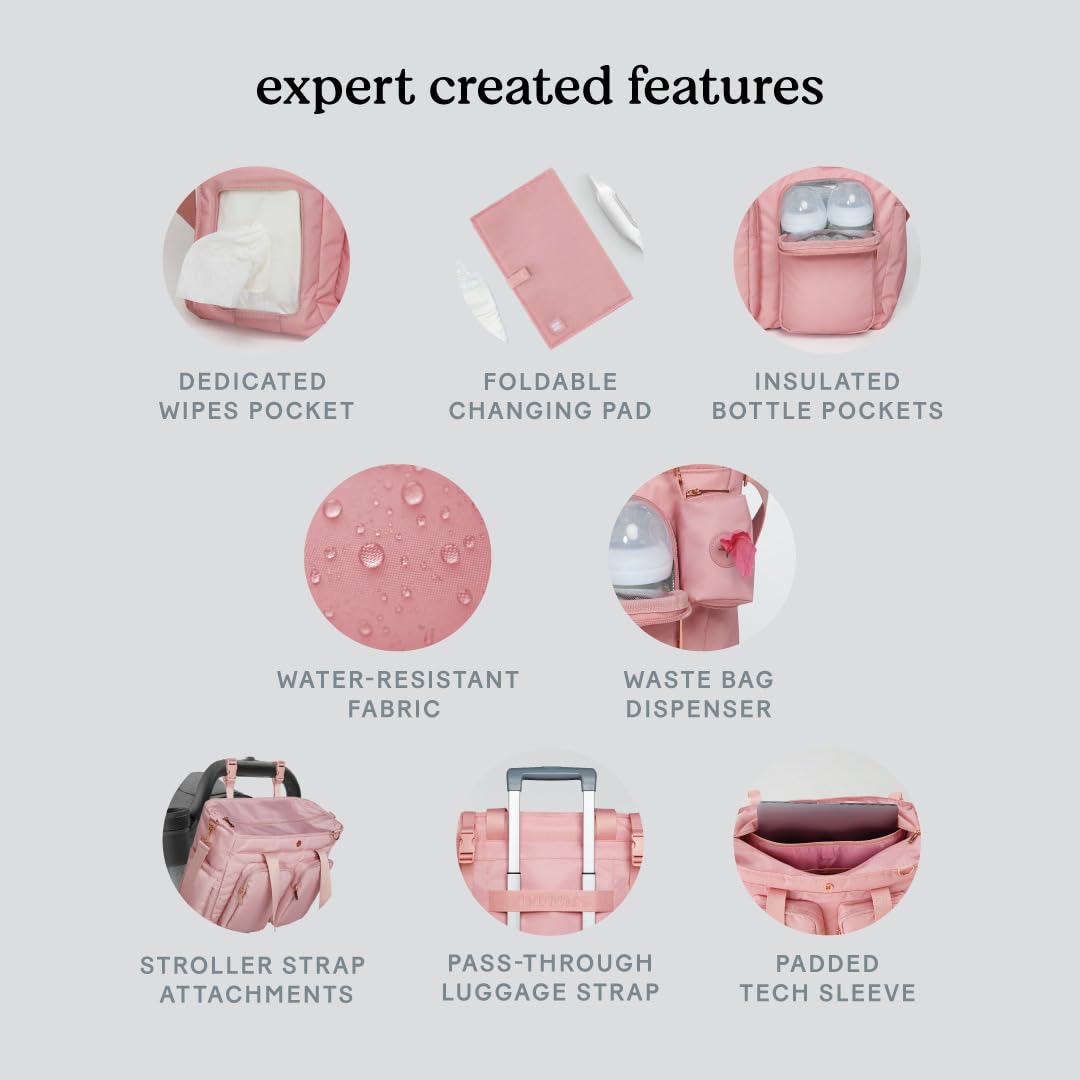 Huggies Carry All Weekender Tote Diaper Bag, Bridal Rose