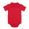 Teach Leanbh Baby Boys Pure Color Cotton Short Long Sleeve Polo Bodysuit 3-24 Months (Red, 12 Months)