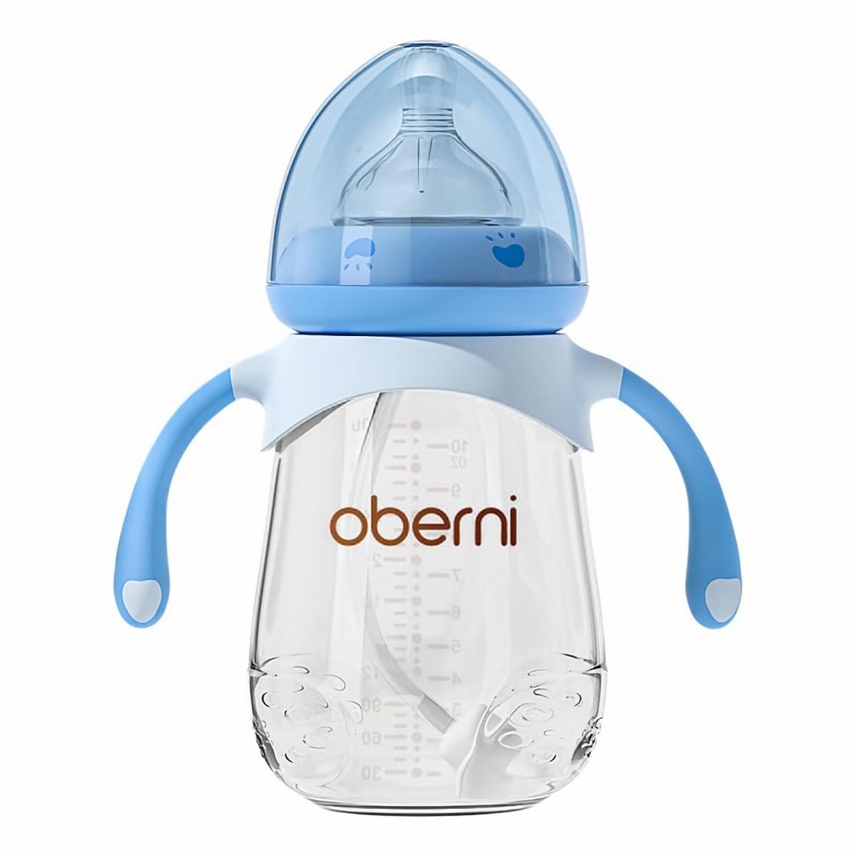 Oberni Baby Bottles, Anti Colic Breastfeeding Bottles with Medium Flow Nipples Size +, Wide Neck Baby Bottle for Babies, Newborn