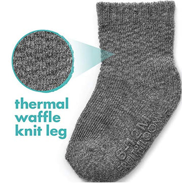 Fruit Of The Loom Baby 6-Pack All Weather Crew-Length Socks, Mesh & Thermal Stretch - Unisex, Girls, Boys (12-24 Months, Blue)