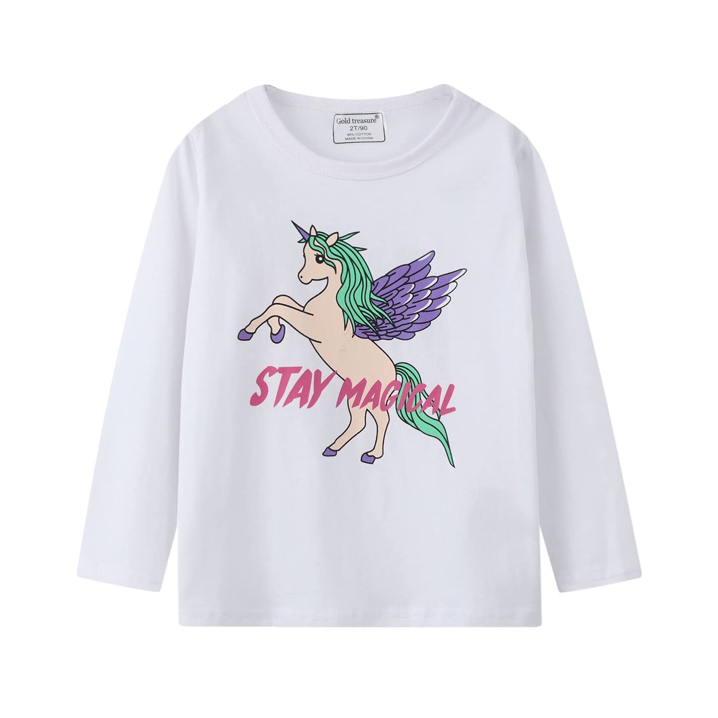 Baby Girl Long Sleeve T-Shirts Unicorn Christmas Elk Graphic Winter Cotton Casual Crewneck Tunic Tops Tee Shirts Sets 3 Pack 12M
