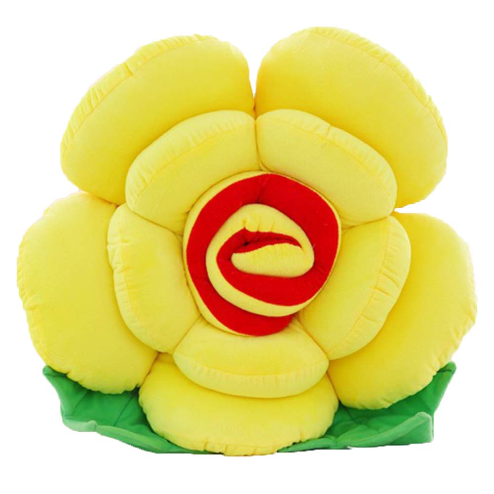 Vaishno Rose Flower Plush Toy | Soft Rose Shape Throw Pillow, Decorative Cushion for Sofa, Bed, Home & Gifts (Yellow, 30cm)