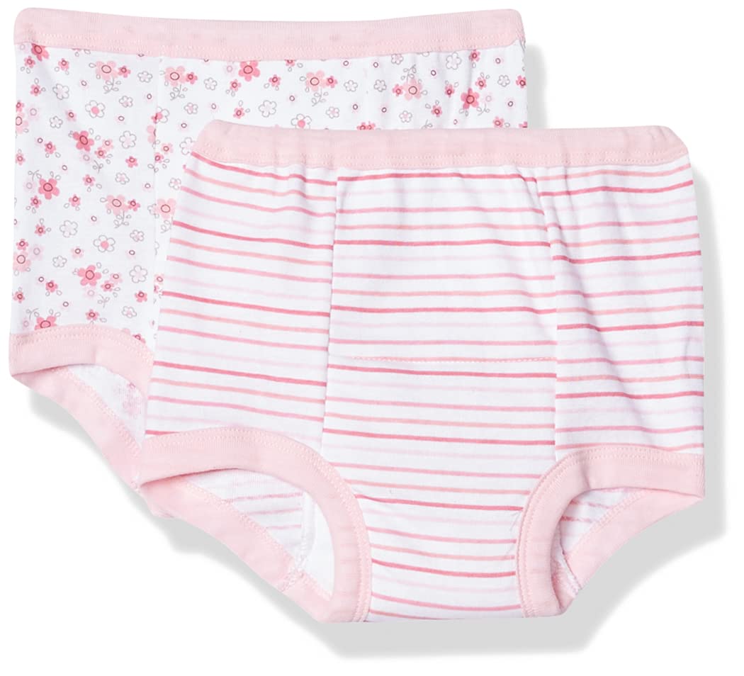 Gerber Baby Girls Infant Toddler 4 Pack Potty Training Pants Underwear little pink flowers 3T