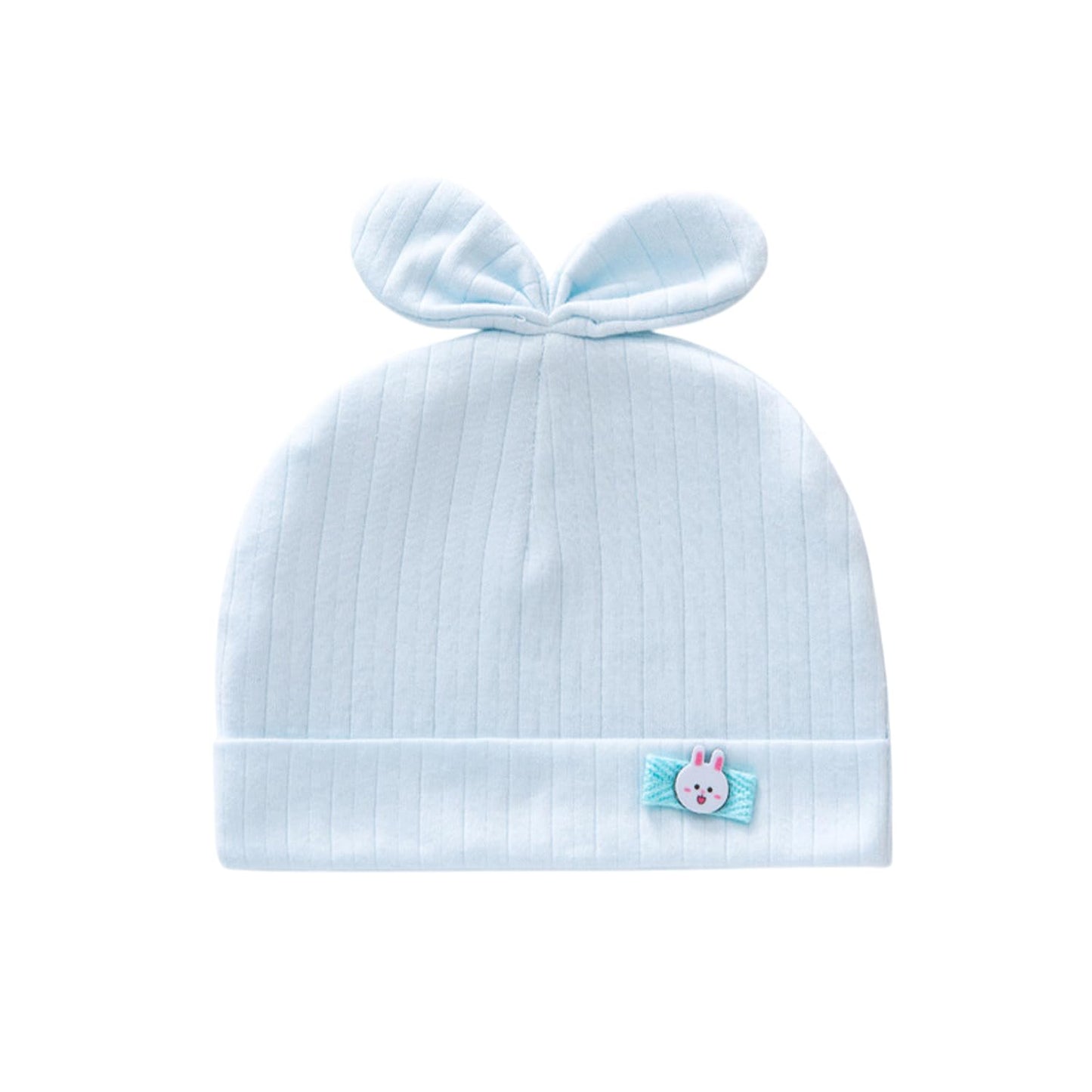 Syga Newborn Baby Fetal Cap, Pure Cotton Hat With Cute Bunny Design For 312 Months (In, Age, 0 Months, 6 Months, Blue)