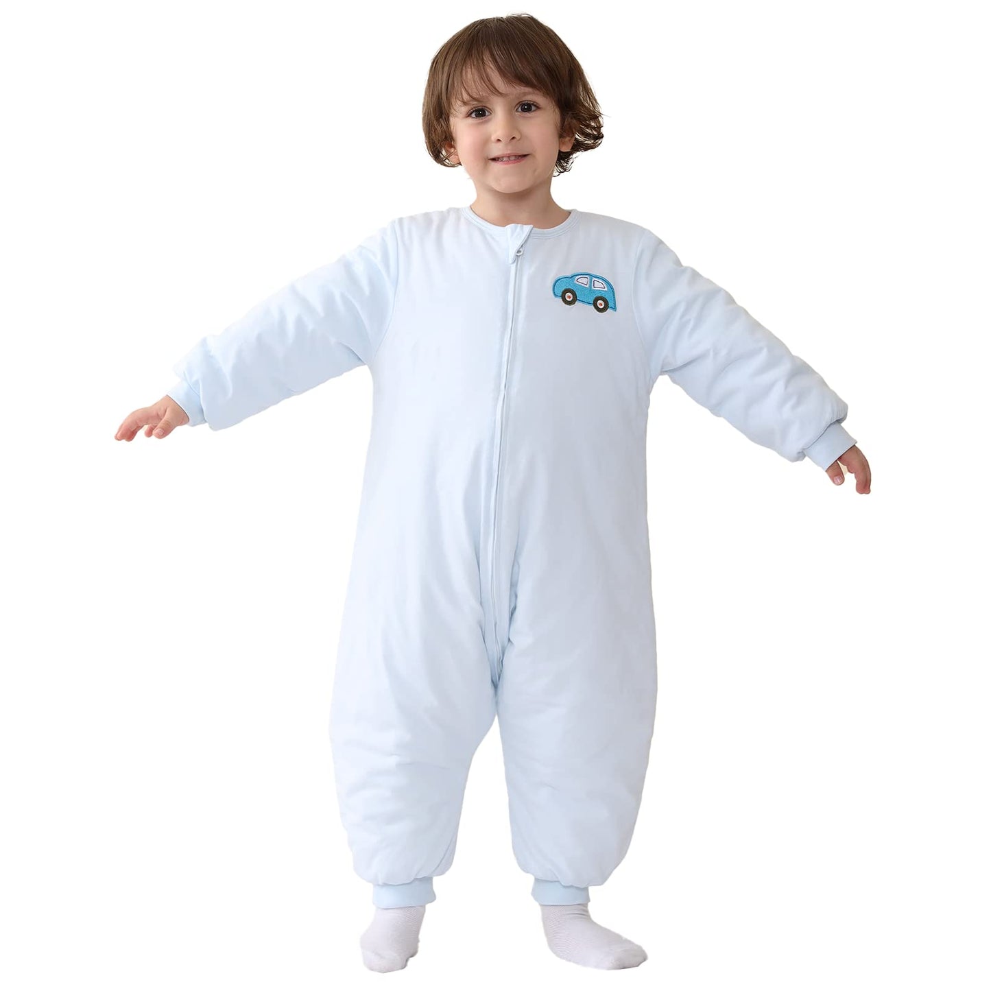 WONDAY Toddler Sleep Sack with Legs, 2.5 TOG Winter Wearable Blanket, Cozy Cotton Walker Sleep Sack for Boys & Girls 3T 4T 5T