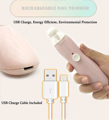 Rechargeable Baby Nail File, Fansidi Electric Baby Nail Trimmer For Newborn Infant Or Toddler Toenail And Fingernail - Girls And