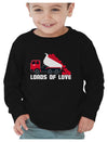 Valentines Day Dump Truck Loads Of Love Toddler Kids Long Sleeve T-Shirt 4T Black