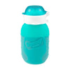Aqua 6 oz Squeasy Snacker Spill Proof Silicone Reusable Food Pouch - for Both Soft Foods and Liquids - Water, Apple Sauce, Yogur