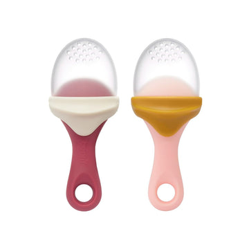 Boon Pulp Silicone Baby Fruit Feeder - Soft Silicone Baby Feeding Set - Fruit And Vegetable Baby Led Weaning Supplies - Baby Fee