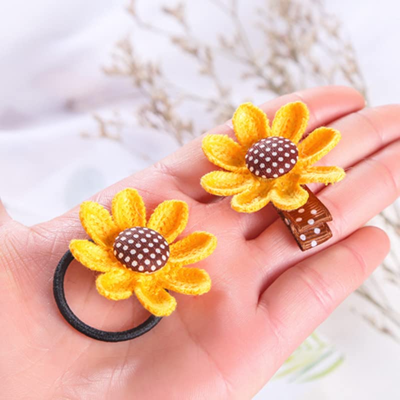 Baby Sunflower Hair Clip Pin Sunflower Barrettes Pin Baby Sunflower Alligator Clips Bbg53 (Set-A)