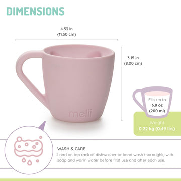 Melii Silicone Bear Mug, Cup For Toddlers Kids And Children (Pink - 1 Pack)