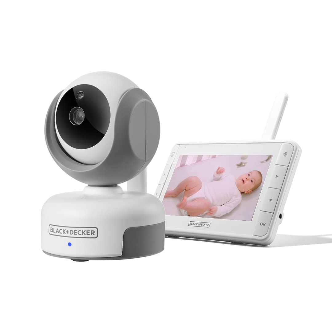Black+Decker Smart Video Baby Monitor Pro - 5' Screen, Full Hd 1080P Image Sensor, Wifi & App Compatible, Pan-Tilt-Zoom, Smooth