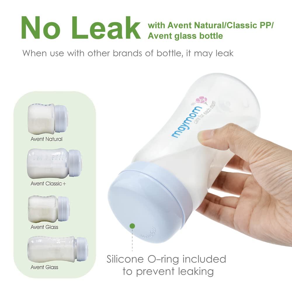 Maymom Wide-Mouth Milk Storage Collection Bottle With Travel Cap And Sealing Ring ; Replacement To Spectra S1 S2 Avent Natural A