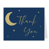 Twinkle Little Star Thank You Cards Star And Moon Over The Moon Theme Folding Notes Greeting Cards Navy Blue Gold Glitter Design