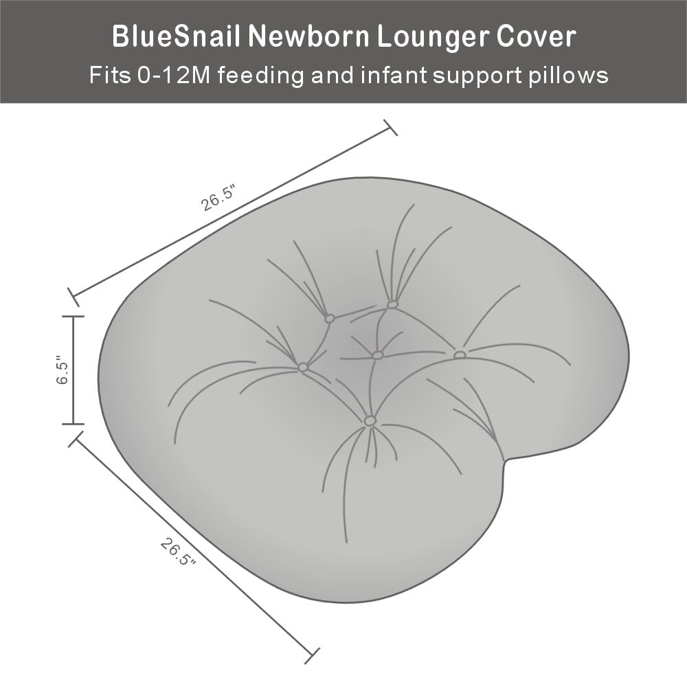 Strechy Newborn Lounger Cover, Removable And Ultra Soft Sung Fitted Baby Lounger Slipcover By Bluesnail (2 Pack, Gray+Light Gray