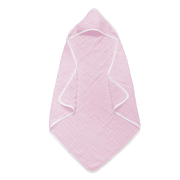 Arnzion Baby Hooded Towels For Babies And Toddlers, Muslin Baby Bath Towel Soft And Absorbency For Baby Girls (Pink 1 Pack)