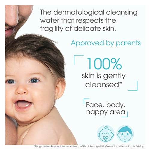 Bioderma Abcderm H2O - Baby Skin Care - Micellar Cleansing Water For Babies And Kids, Blue, 33.8 Fl Oz