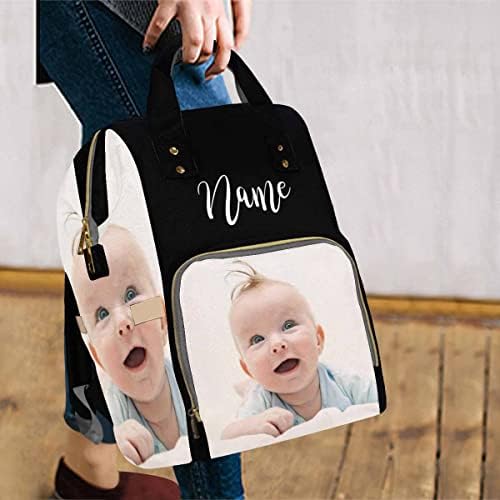 Artsadd Custom Photo Diaper Bag For Mom, Personalized Picture Backpack With Stroller Straps Large Travel Shoulder Bag Nappy Bag