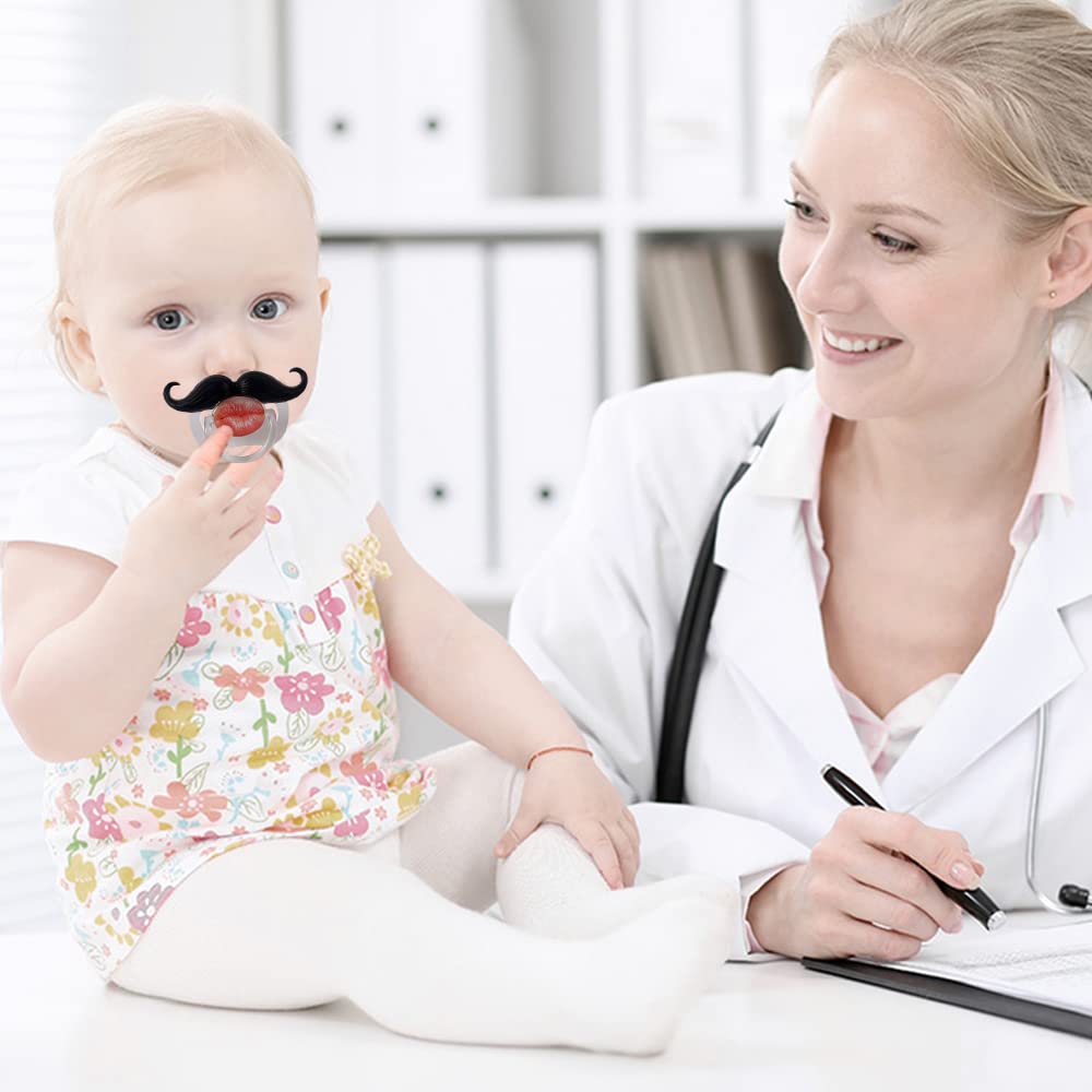 Mustache Pcifiers For Babies 0-6 Months, Newborn Mustache Pacifier,Pacifier With Mustacheteeth Binky,Gift Pacifiers For Boys And