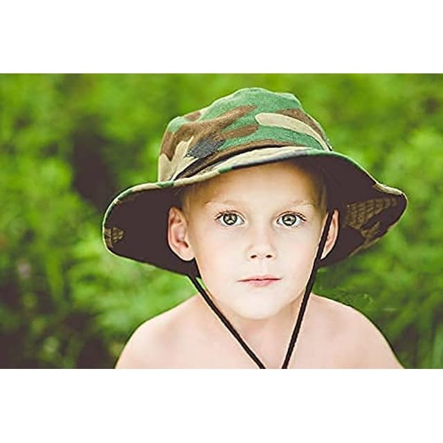 Toddler Sun Hat Bucket Boys-Camouflage Fishman Cap Packable (Camo,52Cm Suggest For 2-3Years Old Kids)
