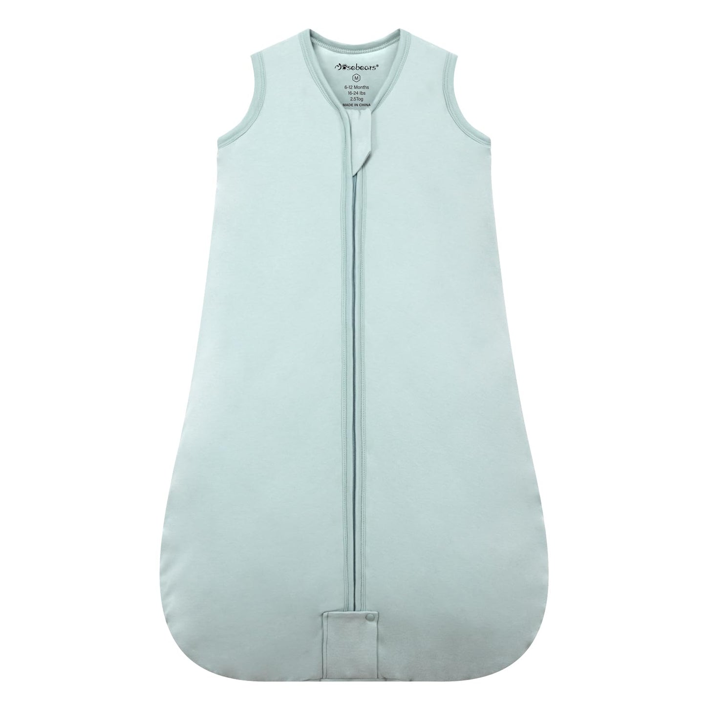 Mosebears Sleep Sack Baby Winter Wearable Blanket with 2-Way Zipper,2.5 TOG Cotton Sleep Sack Unisex (Calm Sage, 12-18 Months)