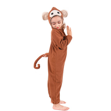 Tao-Ge Kids Monkey Onesie Costume Boys Girls Animal Monkey Halloween Costumes For Child Toddler With Banana Accessories