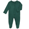 Aablexema Baby Footie Pajamas Zipper - Rayon From Bamboo Infant Footed Pjs With Mittens Sleepwear Jammies(Green, 6-12M)