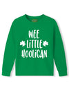 Little Boys Saint Patrick Day Clover Shirt Toddler Girls Green Wee Little Hooligan Long Sleeve Top 4 Years