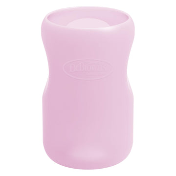 Dr. Brown'S Natural Flow Options+ Glass Baby Bottle Sleeves,100% Silicone,9 Oz,Wide-Neck,Pink