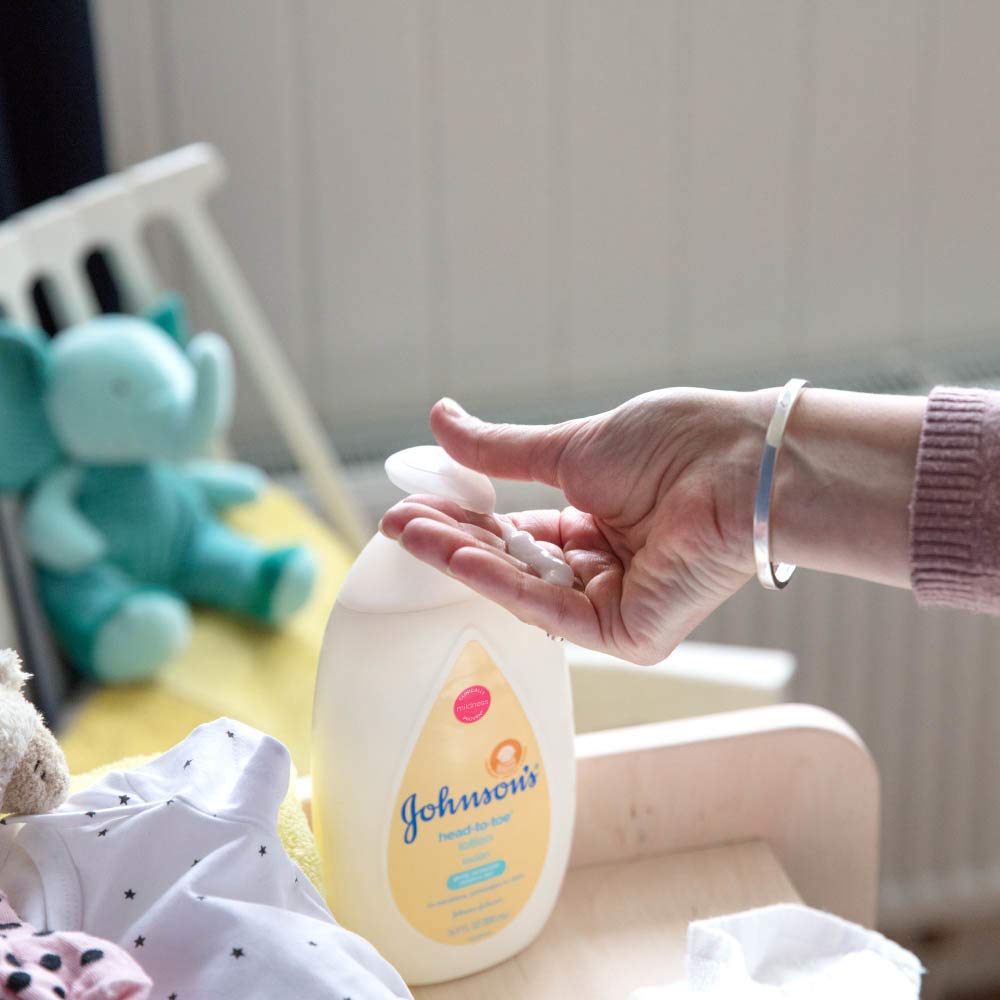 Johnson'S Head-To-Toe Moisturizing Baby Body Lotion For Sensitive Skin, Hypoallergenic And Paraben-, Phthalate- And Dye-Free Bab