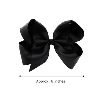 Deeka 2 Pcs 6' Big Hand-Made Grosgrain Ribbon Solid Color Hair Bows Alligator Clips Hair Accessories For Little Teen Toddler Gi