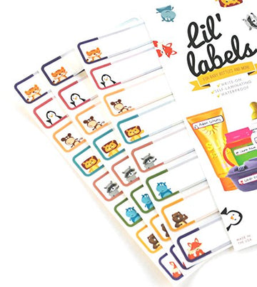 Bottle Labels, Write-On, Waterproof Labels, Self-Laminating For Baby Bottles For Daycare, Dishwasher-Safe (Variety Set Of 3)