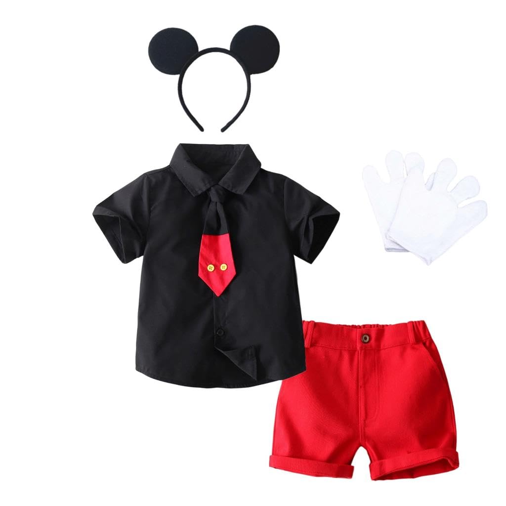 Dressy Daisy Baby Boys Mouse Halloween Costume Fancy Party Dress Up Suit Set with Mouse Ears and Gloves Size 18-24 Months