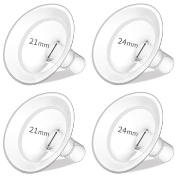 Pumpmom-Us 21Mm And 24Mm Oval Shields Compatible With Medela Breast Pump Parts, Replace Flanges Accessories For Pump In Style Pe