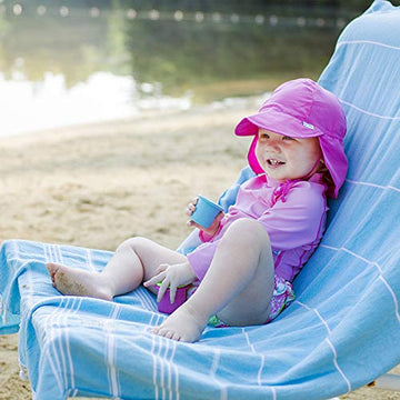 I Play. Baby Flap Sun Protection Swim Hat, Pink, 0-6 Months