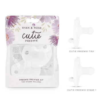 Ryan & Rose Cutie Pat Pacifier Teether (Preemie Kit, White)