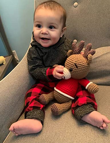 Fommy Newborn Boy Outfits Plaid Letter Print Long Sleeve Hoodies + Newborn Boy Clothes Long Pants 2Pcs Set Newborn Photography O