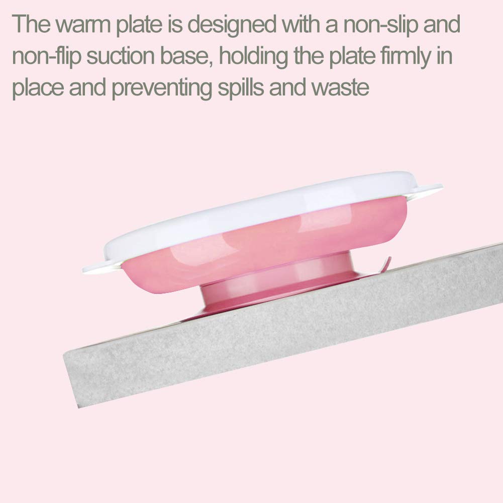Matyz Baby Feeding Suction Warm Plate With Draining And Drying Design - Stay Put Divided Plate For Kids - Including 1 Toddler Pl