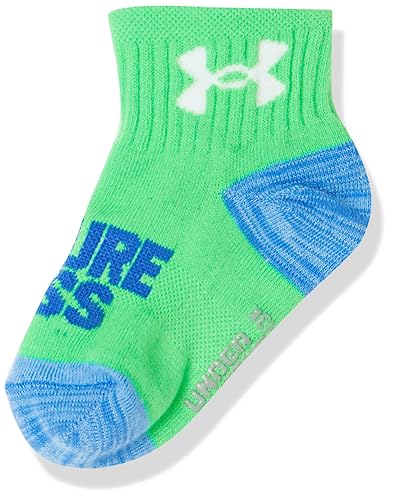 Under Armour Boys Multi Pack Future Boss Essential Quarter Sock, Green, 4/6