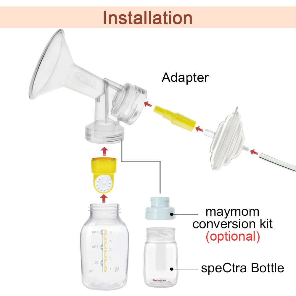 Maymom Flange Adapter Compatible With Spectra S1, Spectra S2, Compatible With Most Medela Breastshield And Bottles; Connects Bet