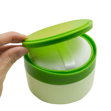 Green Plastic Empty Portable Baby Skin Care After-Bath Powder Puff Talcum Powder Case Container Dispensor Make-Up Loose Powder B