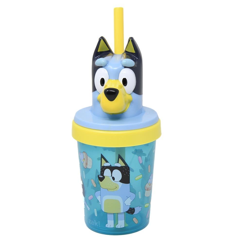 Bluey Sippy Cup Set For Kids - Bluey Drinking Cups Bundle With 2 Bluey Leak-Proof, Bpa-Free Sippy Cups With Lid And Straw Plus S