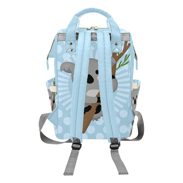 Yeshop Koala Bear Blue Polka Dot Personalized Diaper Bag Backpack Tote With Name,Custom Travel Nappy Mommy Bag Backpack For Baby