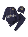 Singcoco Baby Boy Costume Outfit Police Newborn Officer Costume Outfit Policeman Clothes (Police, 12-18 Months)