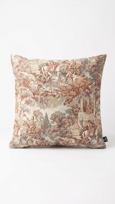Beige & Multicolour Decorative Cushion (18 X 18 Inch)